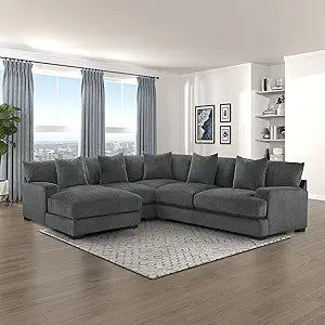 Lexicon Quinby Gray Modular Sectional Sofa with Chaise