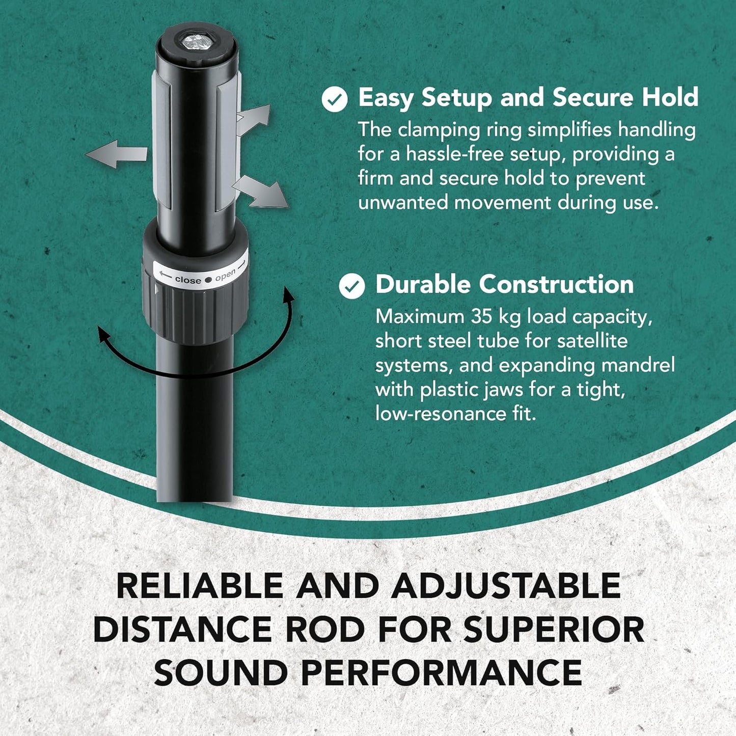 K&M 21447 Distance Rod Ring Lock PA Speaker Stand