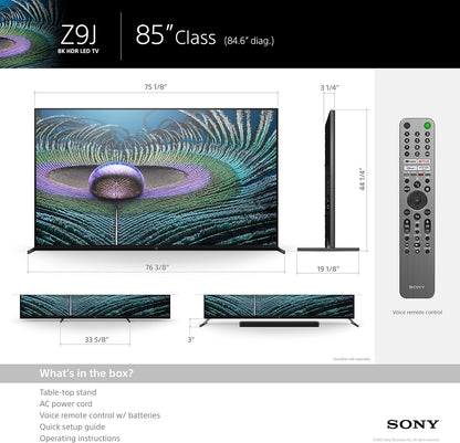 Sony XR-85Z9J 85-Inch 8K HDR TV Bundle Austere Used