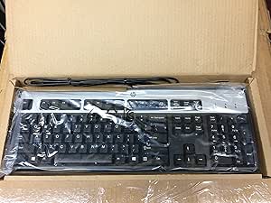 HP KU-0316 Black & Silver USB Keyboard — main product image