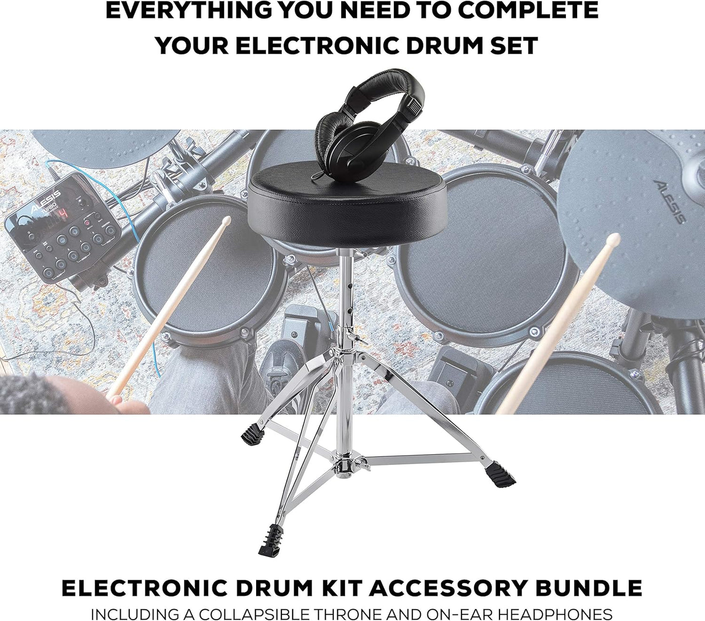 Alesis Drum Essentials Bundle Electric Drum Set Accessories