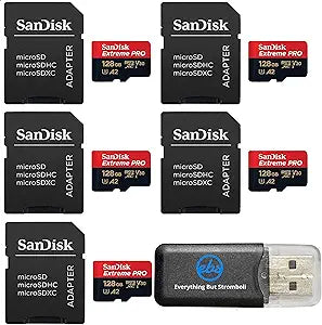 SanDisk SDSQXCZ-128G-GN6MA Extreme Pro MicroSD Card 5-Pack — main product image