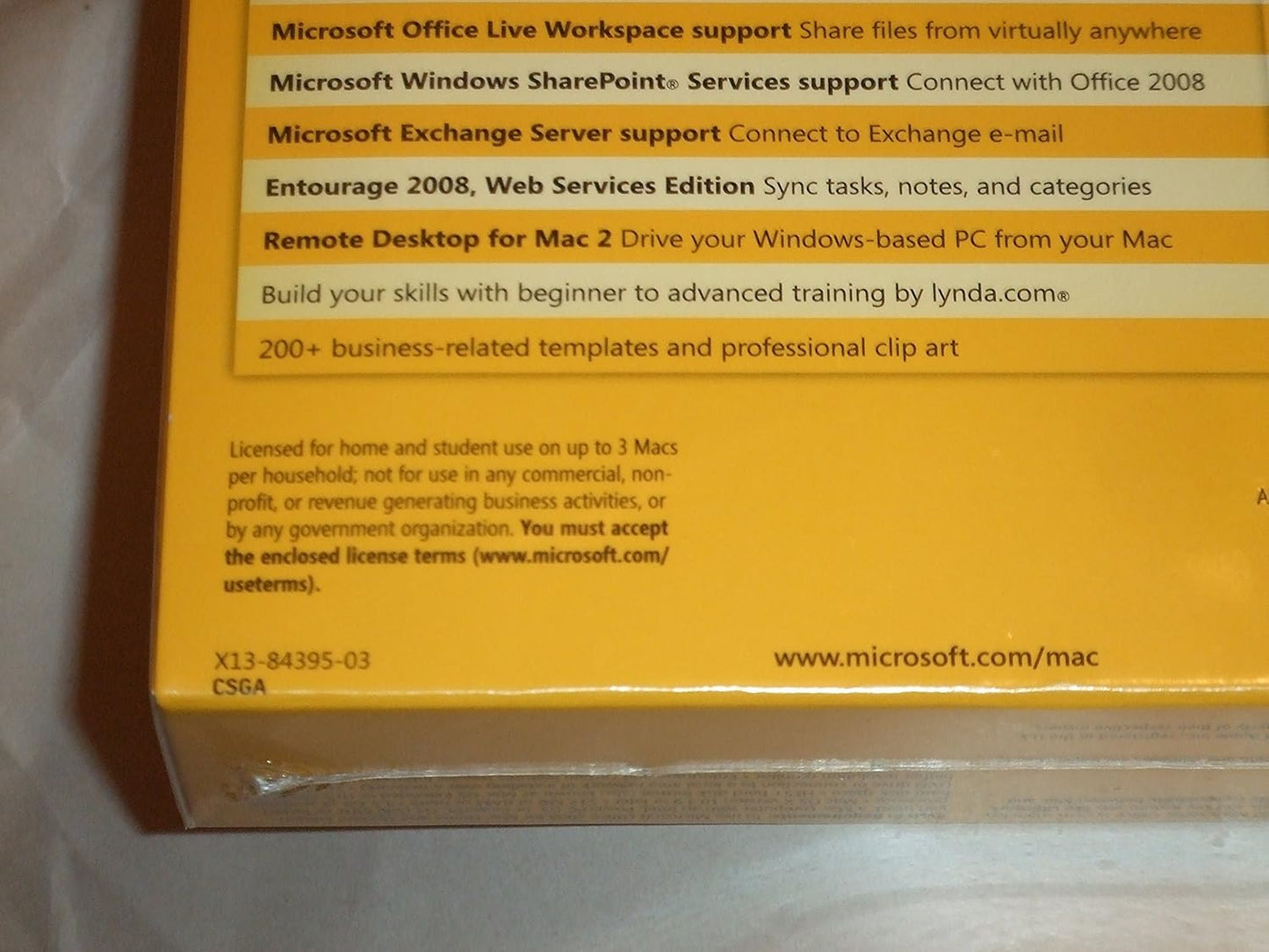 Microsoft Office '08 Home & Student for Mac 3-User Pack