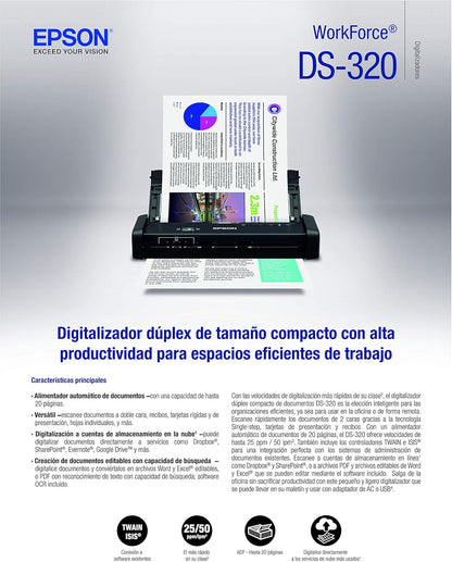 Epson B11B243201 DS-320 Mobile Scanner ADF