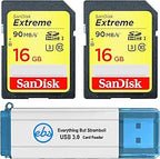 SanDisk 16GB_SD_Extreme_x2_R3 SD Card 2-Pack: 4K HD Memory