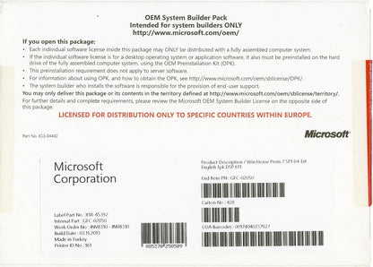 Microsoft GFC-02050 Windows 7 Home Premium 64-bit