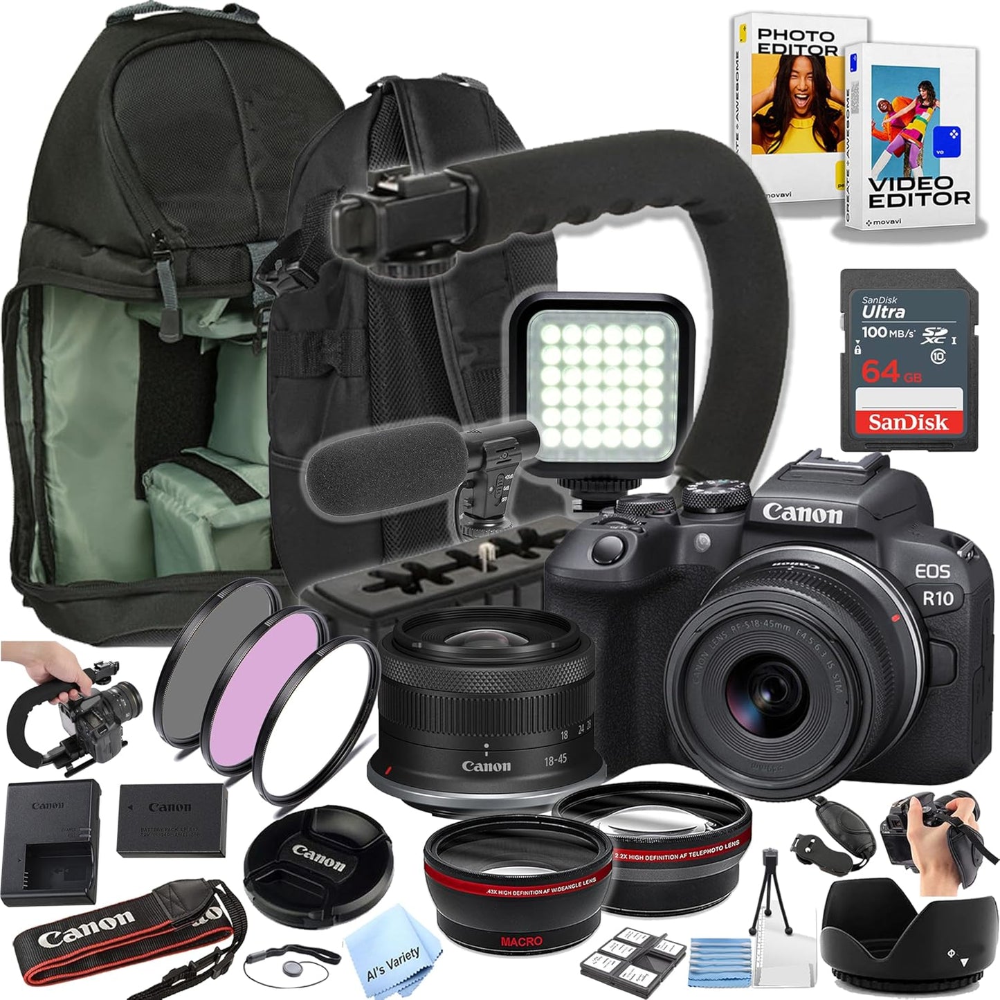 Canon EOS R10 Mirrorless Camera 18-45mm Lens Bundle Renewed