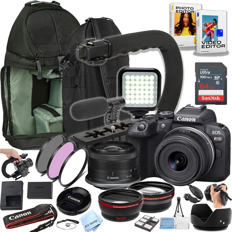 Canon EOS R10 Mirrorless Camera 18-45mm Lens Bundle Renewed — main product image