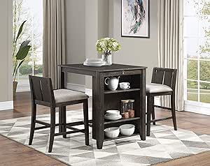Lexicon D185773DC-32 Vague Counter Height 3-Piece Dining Set
