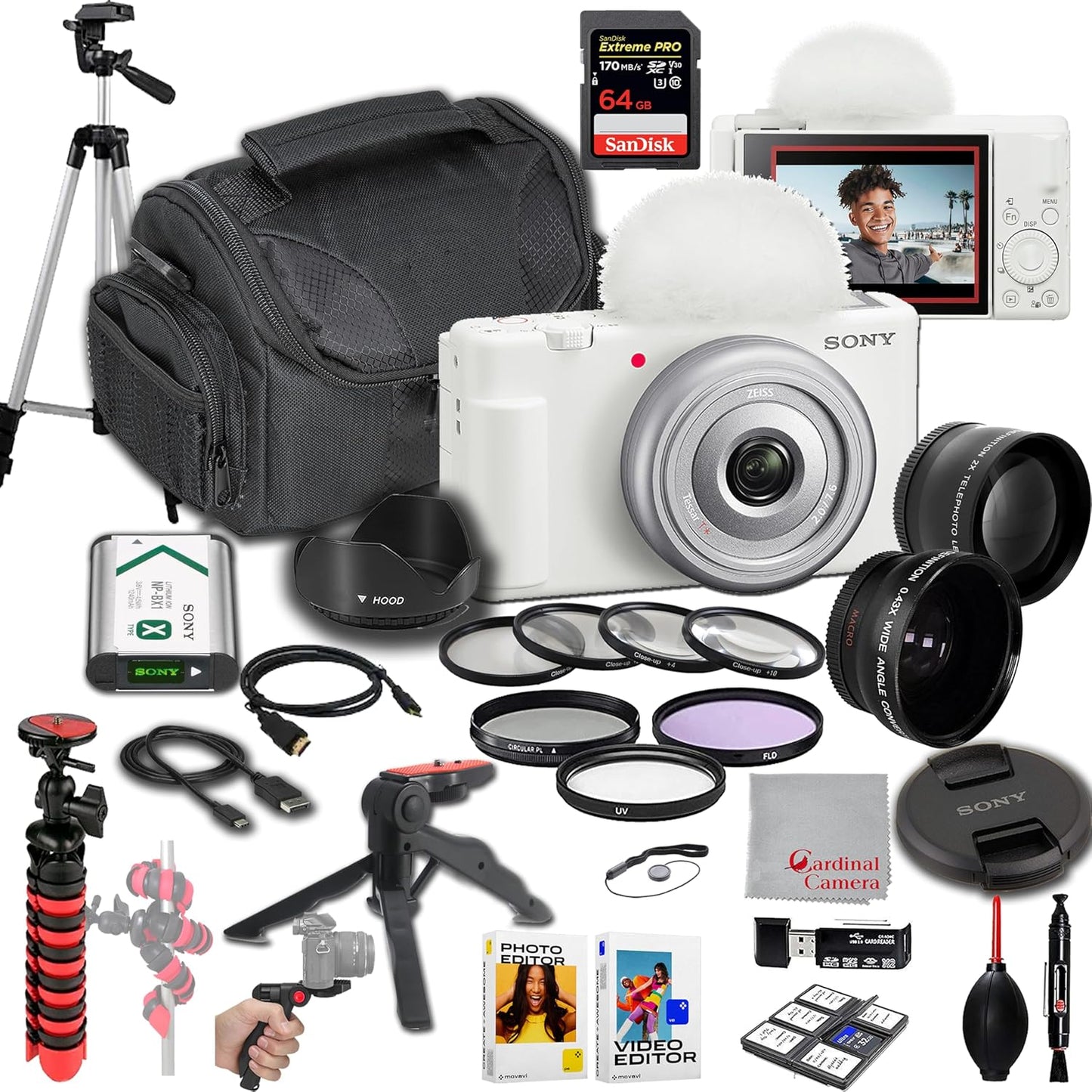 Sony ZV-1F Vlogging Camera - 4K, Lens Bundle, Accessories