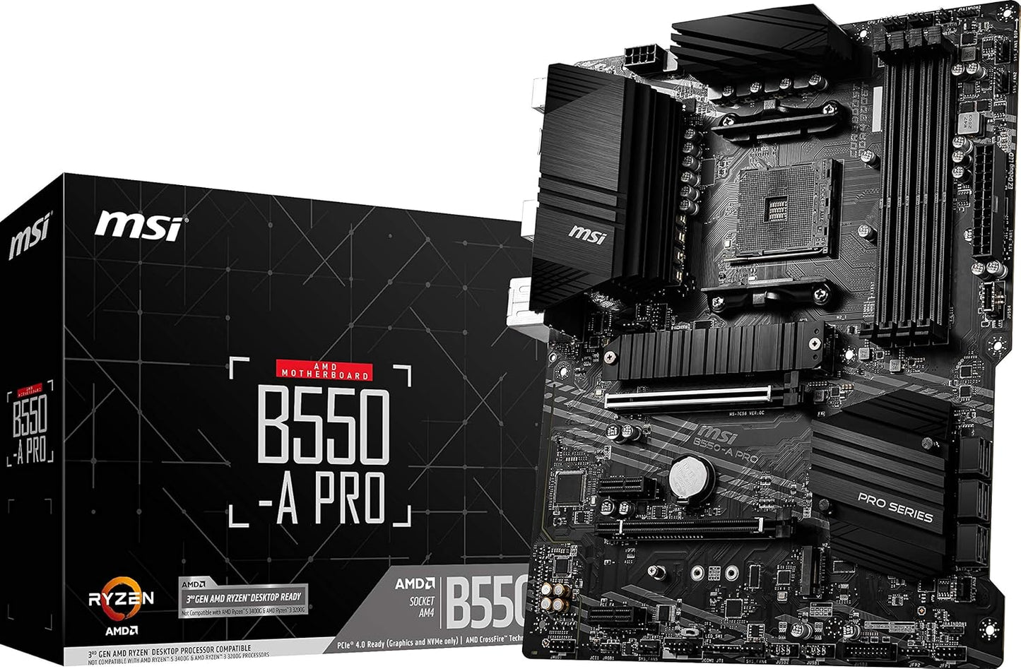 MSI B550-A PRO Gaming Motherboard AM4 PCIe 4.0 Renewed