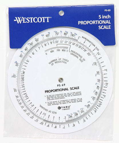 Westcott PS-69 5" Proportional Scale for Artists Designers