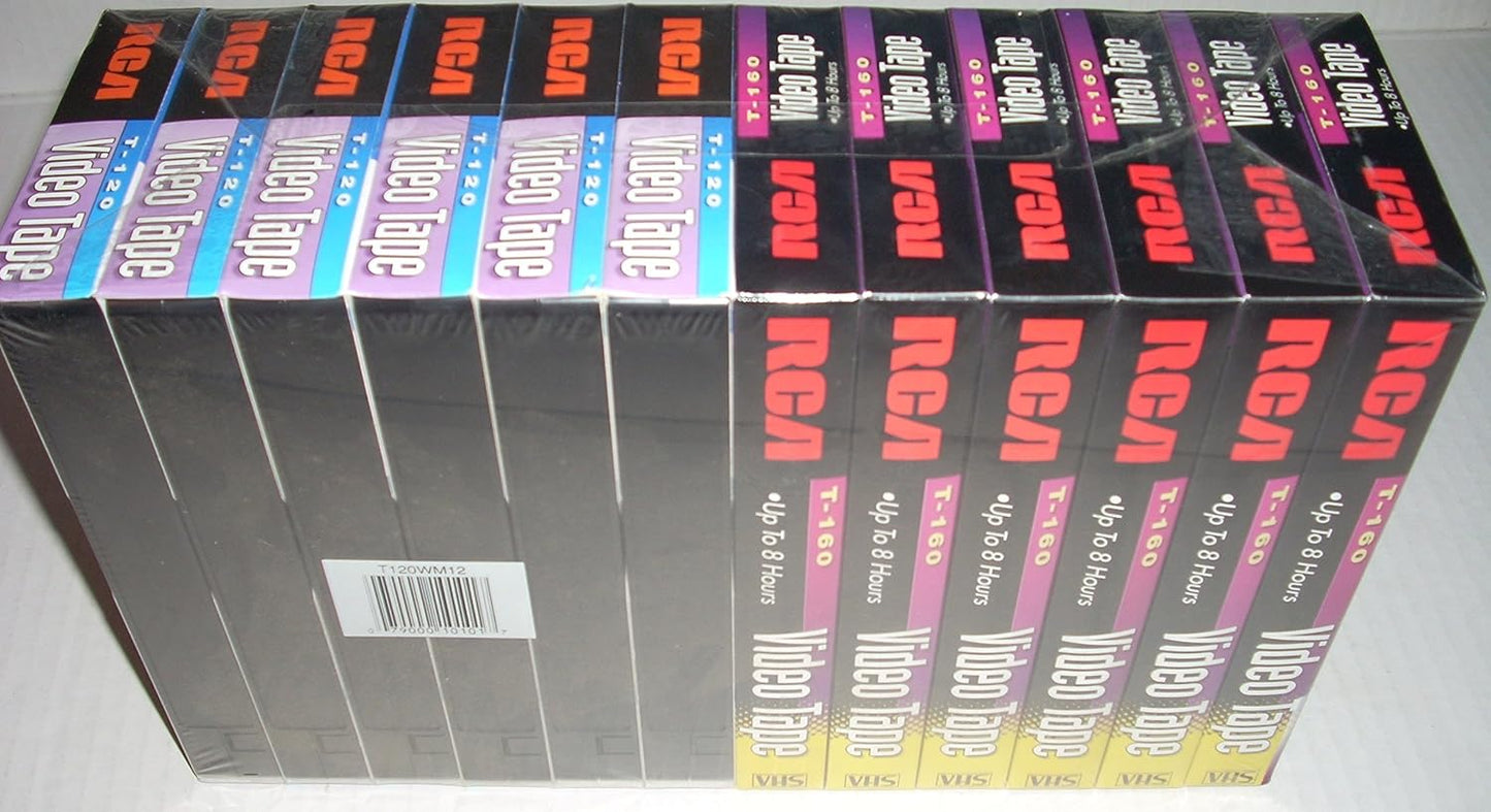 RCA Blank VHS Tapes T-120/T-160 12-Pack