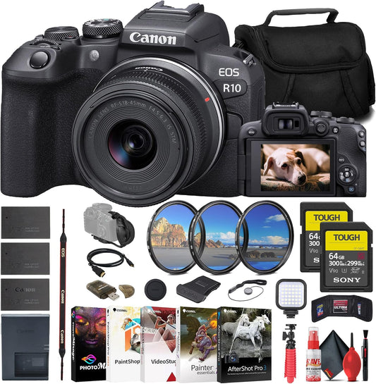 Canon 5331C009 EOS R10 Mirrorless Camera 18-45mm Lens Kit
