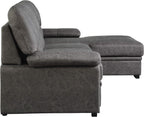 Lexicon Elon Sectional Sleeper Sofa with Storage Chaise