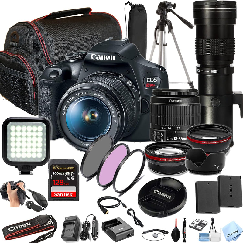 Canon Rebel T7 DSLR Kit 18-55mm+Telephoto Lens(Renewed) — main product image