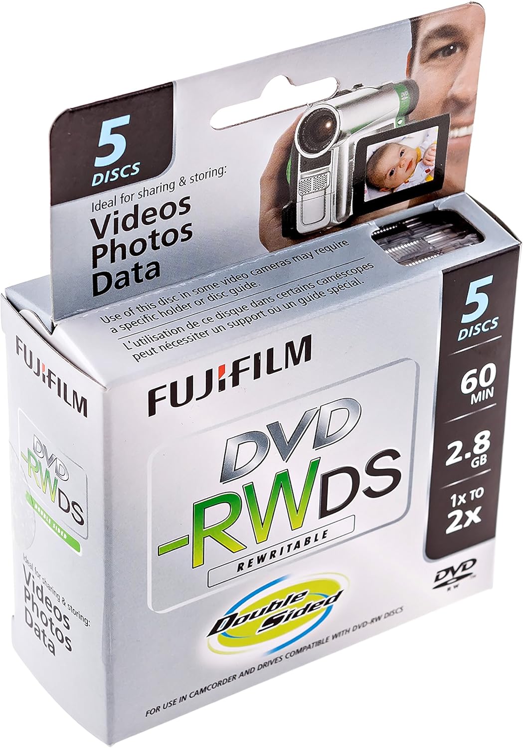 Fujifilm 25322008 8cm DVD-RW 2.8GB 5-Pack