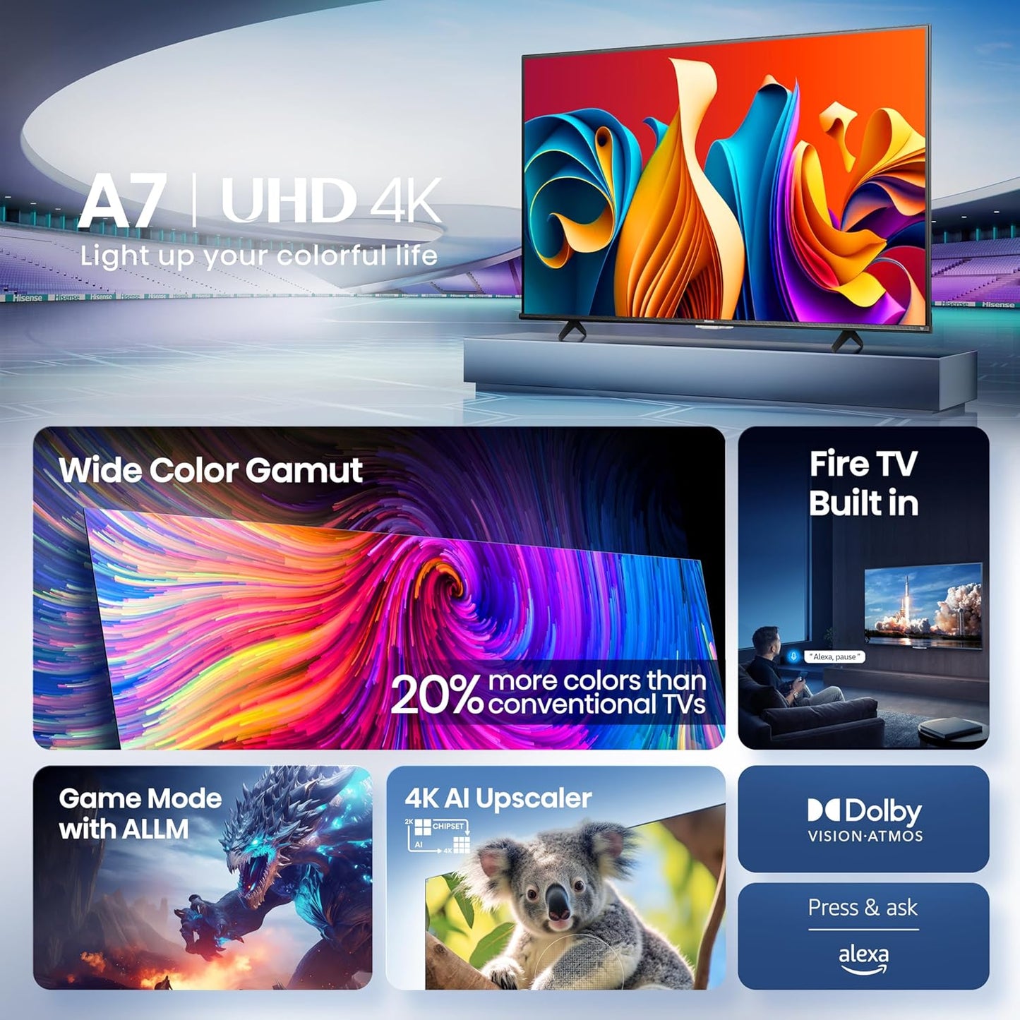Hisense 50A7NF 50-Inch 4K UHD Smart Fire TV