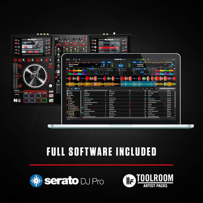 Numark NVII Serato DJ Controller: 4-Deck, Dual Displays, Performance Pads