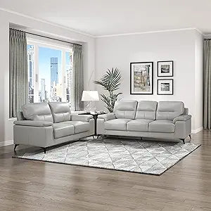 Lexicon 194840171218 Iglesia Silver Gray 2-Piece Living Room Set