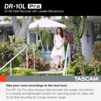 Tascam DR-10L PRO Lavalier Mic Recorder - 32-bit Float