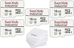 SanDisk SDSDQAF3-016G-I 16GB Industrial Micro SD Card 5-Pack