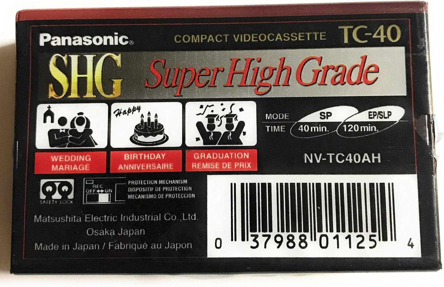 Panasonic TC-40 VHS-C Camcorder Video Tape