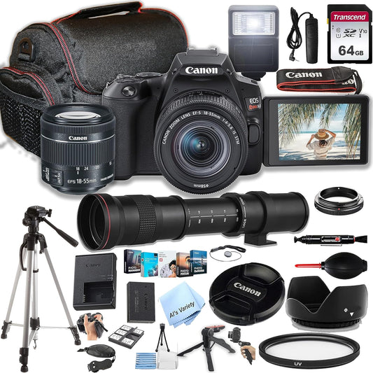 Canon Rebel SL3 DSLR 18-55mm Telephoto Bundle