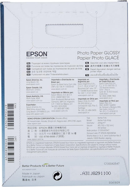 Epson C13S042547 4x6 Photo Paper Glossy 50 Sheets