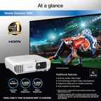 Epson V11H980020-N Home Cinema 1080: 3LCD Projector (Renewed)