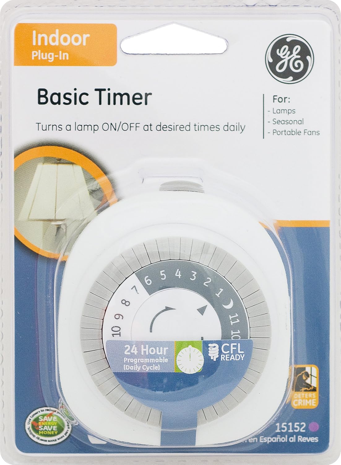 GE 15152 - 24-Hour Indoor Mechanical Outlet Timer