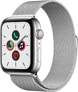 Apple Series 5 44mm GPS + Cellular Stainless Steel Renewed