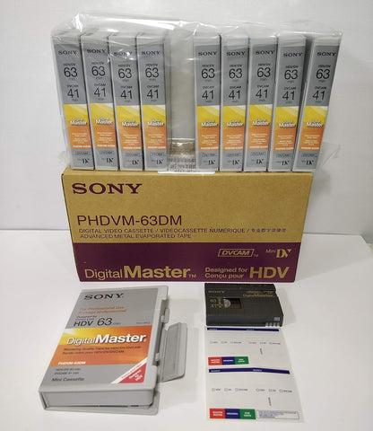 Sony 63DM DigitalMaster DV HDV DVCAM Tape 10-Pack