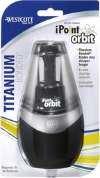 Westcott 16244 iPoint Orbit Battery Pencil Sharpener - Black