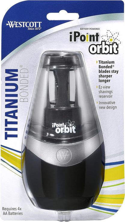 Westcott 16244 iPoint Orbit Battery Pencil Sharpener - Black