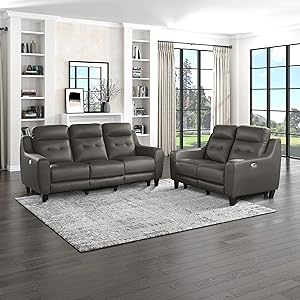 Lexicon Clementine Power Reclining Living Room Set Grayish Brown