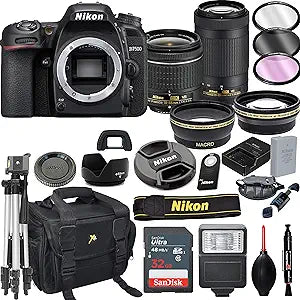 Nikon D7500 DSLR 18-55mm 70-300mm Lens Bundle