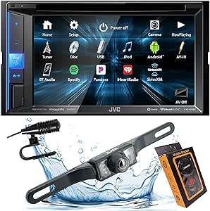 JVC KWV25BT+XV95BK+Magnet Bluetooth Car Stereo Backup Camera