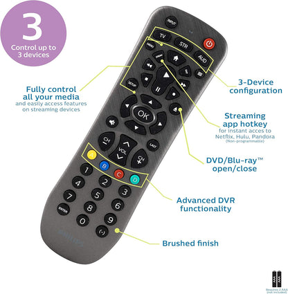 Philips SRP9263C/27 3-Device Universal Remote Graphite