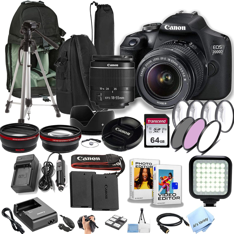 Canon EOS 2000D Rebel T7 18-55mm Lens Bundle Renewed — main product image