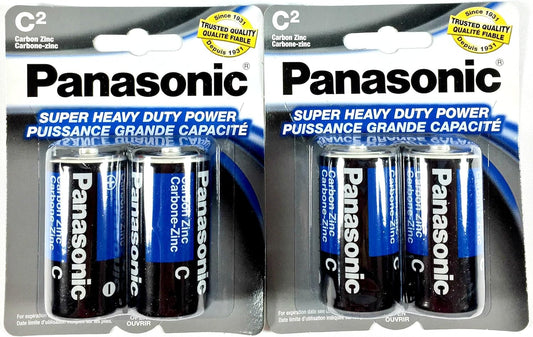 Panasonic 7615020-1 Size C Super Heavy Duty Zinc Carbon Batteries 4-Pack