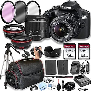 Canon EOS 2000D/Rebel T7 DSLR Camera Bundle