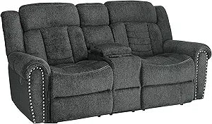 Lexicon 194840123965 Charcoal Gray Reclining Loveseat — main product image
