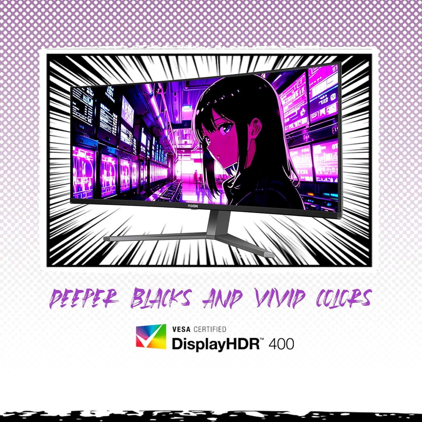 AOC AG346UCD Agon PRO 34'' Curved QD OLED Gaming Monitor