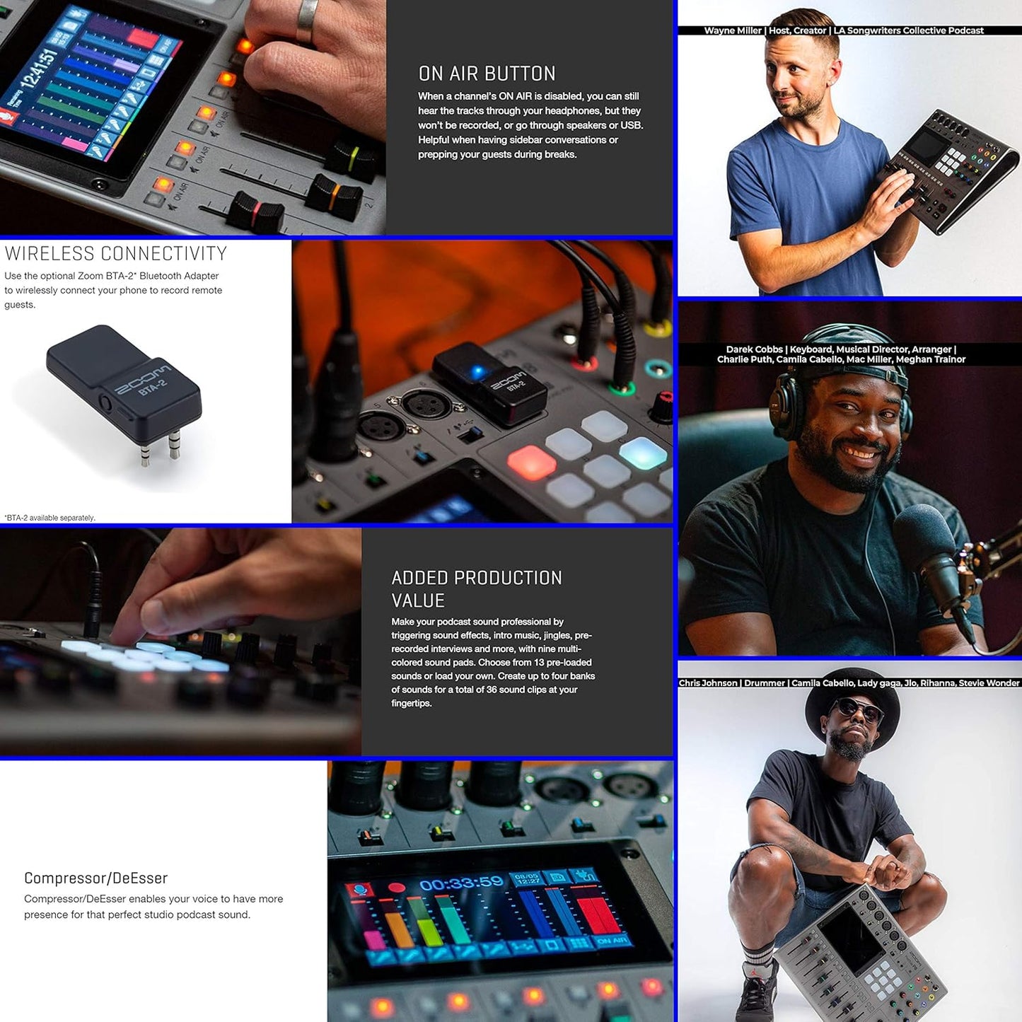 Zoom ZP8 K3 PodTrak P8 Podcast Recording Bundle