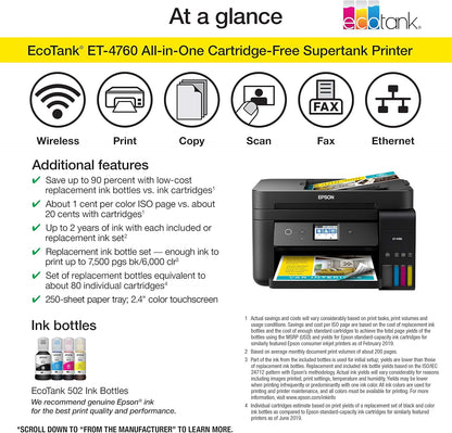 Epson ET-4760 EcoTank Wireless All-in-One Printer