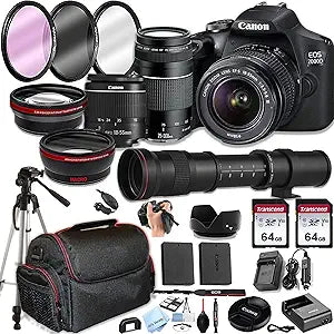 Canon EOS 2000D Rebel T7 DSLR Camera Bundle