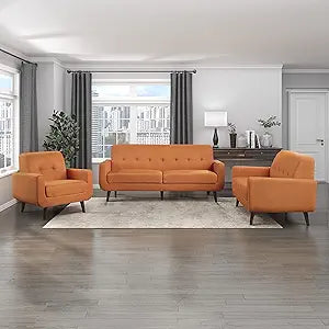 Lexicon 194840169550 Jarboe 3-Piece Living Room Set - Orange