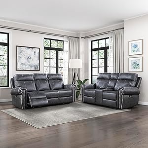 Lexicon 194840228004 Janwood Reclining Living Room Set Gray