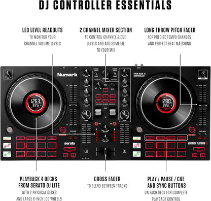 Numark Mixtrack Platinum FX Serato DJ Controller + Alto TX308 Speakers